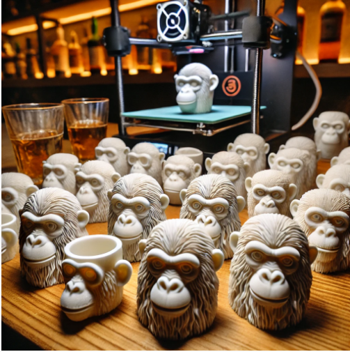 monkey shot glass 3d print